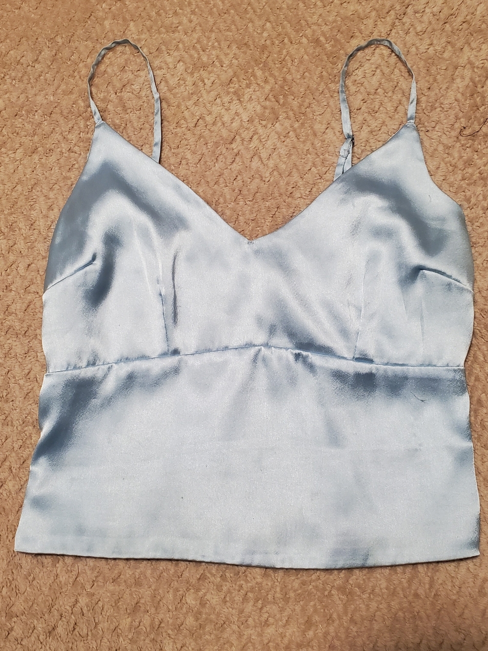 Abercrombie & Fitch Light Blue Satin V-Neck Camisole